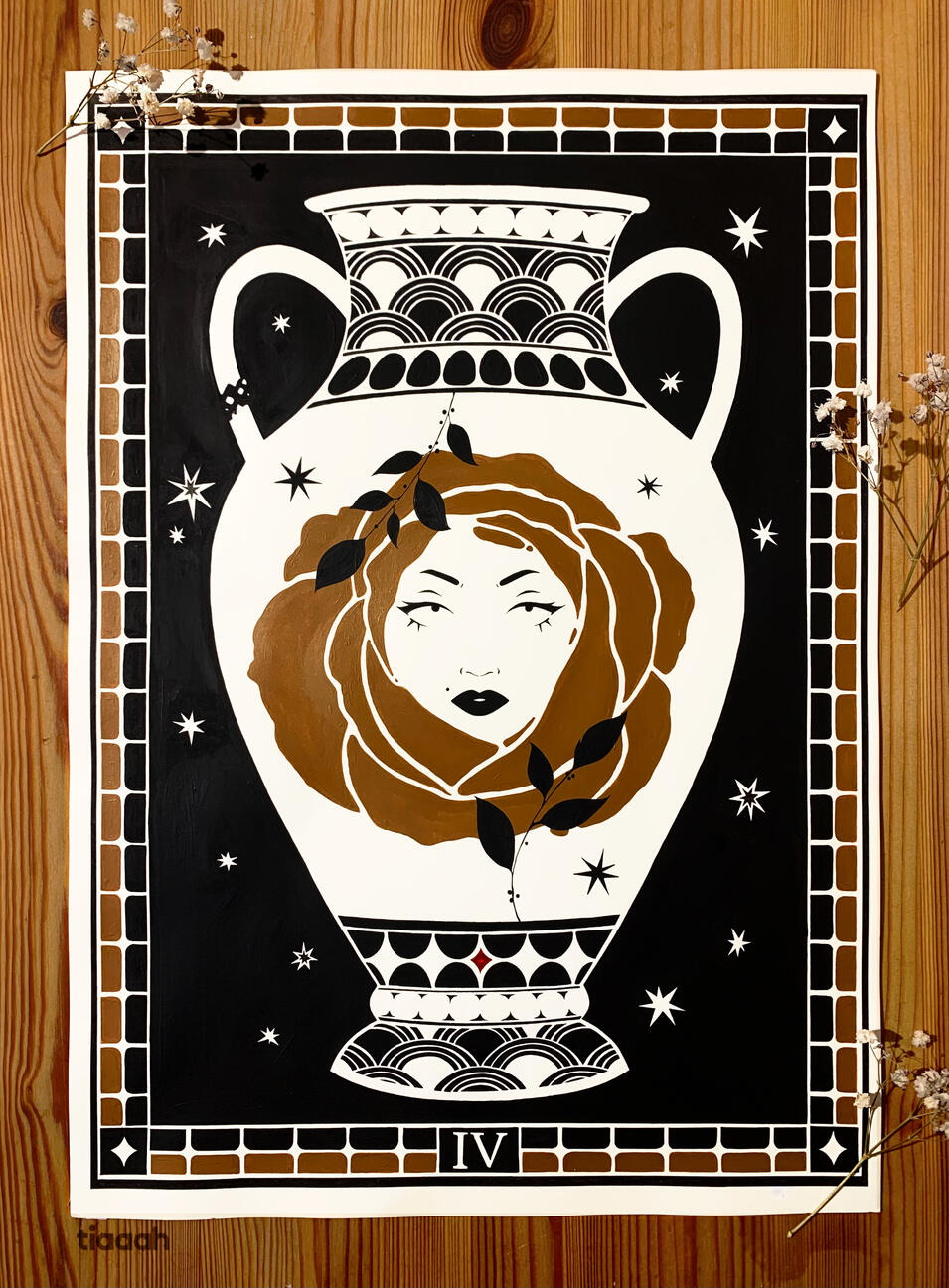 IV. / 2025 / acrylique et feutre sur papier / H : 42cm L : 29,7 cm.