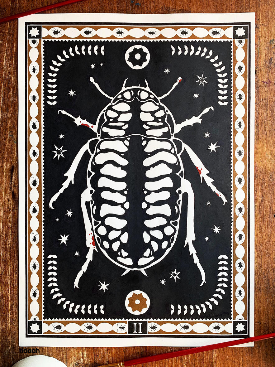 II. / 2025 / acrylique et feutre sur papier / H : 42cm L : 29,7 cm.