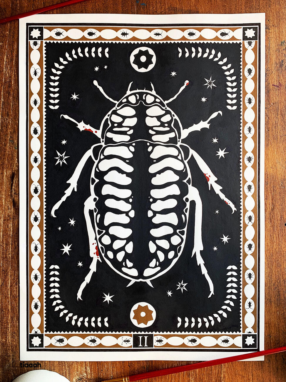 II. / 2025 / acrylique et feutre sur papier / H : 42cm L : 29,7 cm.